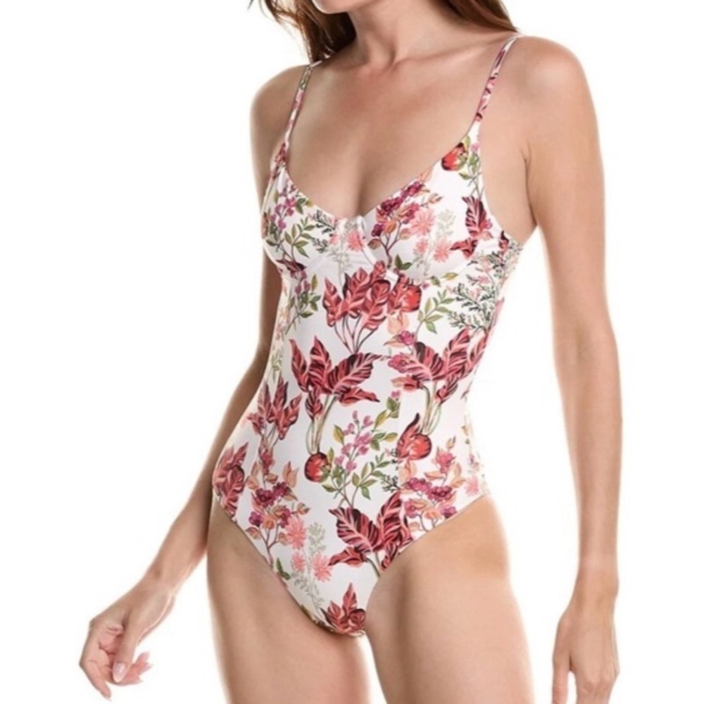 NEW ONIA X LIBERTY Chelsea Balconette OnePiece Swimsuit in Liberty Pigment Patch